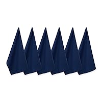 DII Basic Solid Dishtowel Collection Cotton Flat Woven, Small Set, 18x28, Nautical Blue, 6 Piece