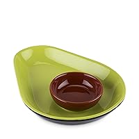 TrueZoo Avocado Chip & Dip Bowl, Guacamole Serving Tray, Appetizer Platter, Party Dish