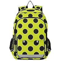 ALAZA Tiny Black Polka Dots on Yellow Backpack Cycling, Running, Walking, Jogging