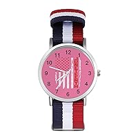 Juneteenth June 19th USA Flag Women's Watch with Braided Band Classic Quartz Strap Watch Fashion Wrist Watch for Men