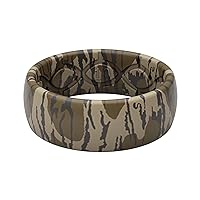 Groove Life Mossy Oak Camo Silicone Ring Breathable Rubber Wedding Rings for Men, Lifetime Coverage, Unique Design, Comfort Fit Ring