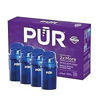 Water Pitcher & Dispenser Replacement Filter 4-Pack, Genuine PUR Filter, 2-in-1 Powerful Filtration and Faster Filtration, 8-Month Value, Blue (PPF900Z4)