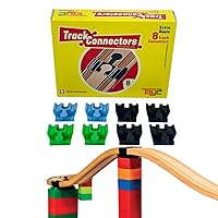 Plastic Track Connectors for Wooden Train Set - 8 Compatible Train Connectors for Lego Duplo & Brio Train Set - Spare Parts for Wooden Train Track Set - Toy2 Track Connectors Basis