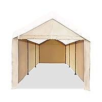 Tent Sidewalls for Mega Domain Carport with Straps, Ideal for Garage Storage, Inflatable Garage Covering, Tan (Sidewalls Only)