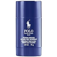 Ralph Lauren Fragrances Polo Blue - Men's Deodorant - Aquatic & Fresh - With Citrus, Sage, and Suede - Alcohol-Free, Long Lasting - 2.6 Oz
