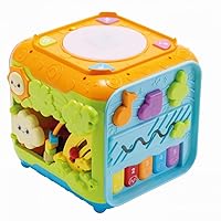 Toys R Us Official Lots of Play! Sound and Light Learning Cube, 16 Fun Plays, Fingertips, Intelligence, 9 Months, Voice, Light, Game, Educational Toy