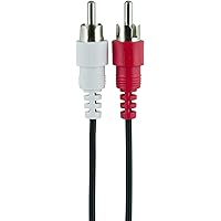GE Stereo Audio Cable, 6ft. RCA Style Plugs 2-Male to 2-Male, for TV, VCR, DVD, Satellite, and Home Theater Receivers, 33571