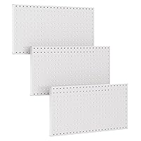TORACK 3Pcs Metal Pegboard Panels for Wall Garage Utility Tools Pegboard Storage System for Workbench, Shop, Shed Modular Peg Board Organizer Board Kit(Pack of 3, Grey)