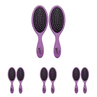 Wet-Brush Detangling Hair Brush - Purple - 8 Pack Detangler - Comb for Women, Men & Kids - Wet or Dry – Removes Knots and Tangles, Best for Natural, Straight, Thick & Curly Hair – Pain Free