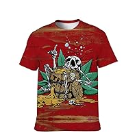 Mens Cool-Novelty T-Shirt Graphic-Tees Funny-Vintage Short-Sleeve Jiuce Hip-Hop: 3D Printed Skull Teens Stylish Country Gift