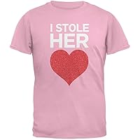 Old Glory I Stole Her Heart Pink Adult T-Shirt - X-Large