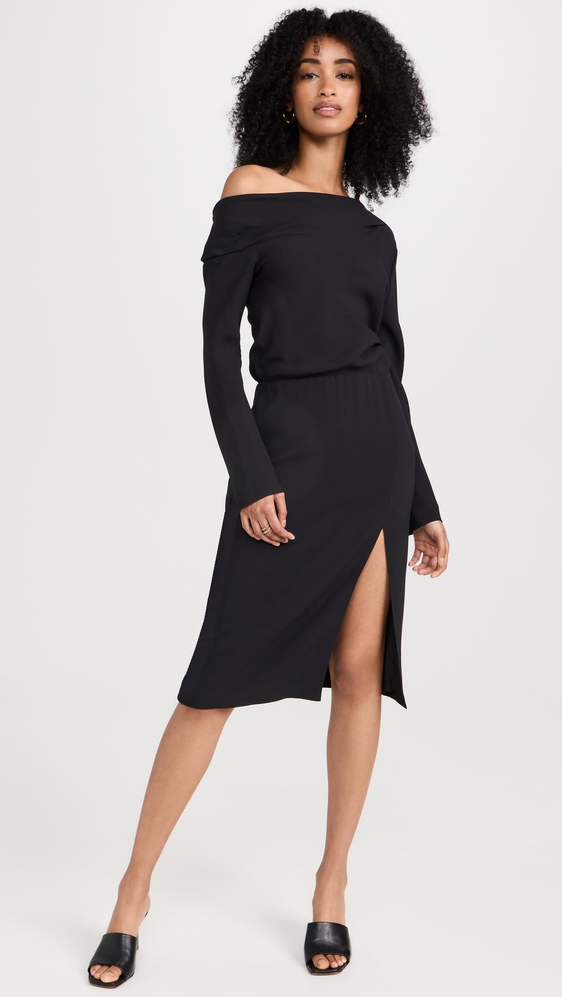 Theory Women's Asymmetrical Off Shoulder Dress