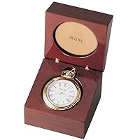 Bulova B2662 Ashton Pocket Watch, Gold-Tone Finish/Mahogany Stain Box