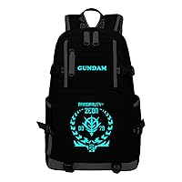 Mobile Suit Gundam Anime Luminous Backpack Rucksack Laptop Book Bag Casual Dayback Black-2