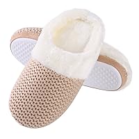 Women's Winter Warm Plush Fleece Lined Slippers Slip on Cozy Indoor Shoes with Soft Sole & Fluffy Lining