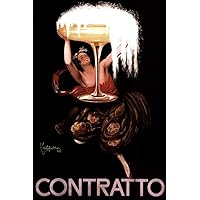 Leonetto Cappiello Contratto Sparkling Wine 1922 Vintage Italian Fortified Spirit Drink Ad Italy Bottle Cool Wall Decor Art Print Poster 12x18