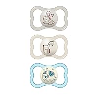 MAM Air Night & Day Baby Pacifier, for Sensitive Skin, Glows in The Dark, 3 Pack, 6-16 Months, Unisex
