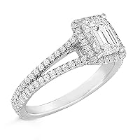 1.60ct EGL Certified Emerald & Round Diamond Engagement Ring in Platinum