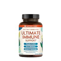 Ultimate Immune Support Vitamin C, D, E and Zinc + Natural Immunity Booster Multivitamin Herbal Supplement Elderberry & Echinacea, Daily Immune Defense & Antioxidant Support.