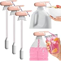 Automatic Drink Dispenser - Hands-Free Beverage Dispenser for Fridge - Perfect for Milk, Juice - Gifts for Women & Men (3, Peach)