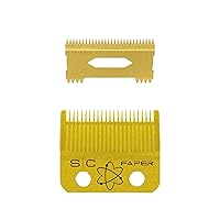 StyleCraft Replacement Fixed Gold Titanium Faper Hair Clipper Blade with Moving Slim Deep Cutter Set