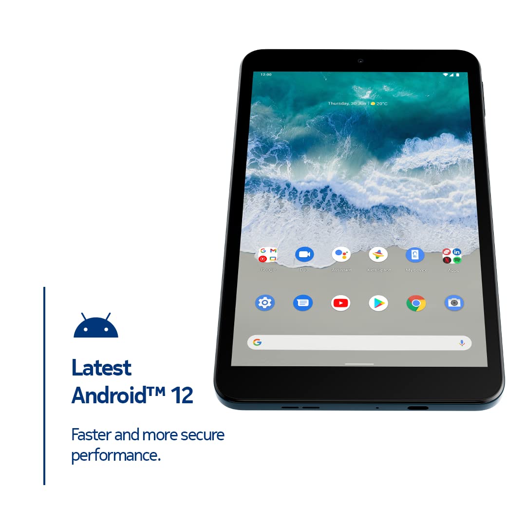 Nokia T10 | Android 12 | 8-Inch Screen | Tablet | US Version | 4/64GB | 8MP Camera | Ocean Blue