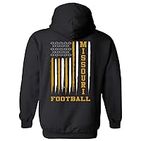 Trenz Shirt Company Missouri Team Colors Football Flag Unisex Hoodie-Black-4xl