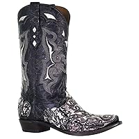 Corral Men's Exotic Python Skin Inlay Western Boot Snip Toe - A4118