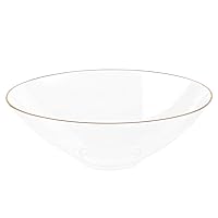 [16 OZ 40 Count] Clear Plastic organic Party Soup bowls With Gold Rim Premium heavyweight Elegant Disposable Tableware Dishes