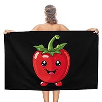 Tomato Beach Towels Oversized Bath Towel Lightweight Quick Dry Sand Free Towel for Travel Sports
