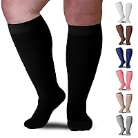 USA Made Knee-High Closed Toe Support Hose for Varicose Veins, DVT, Lymphedema - 20-30mmHg, Opaque, Unisex