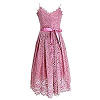 Bow Dream Vintage Lace Flower Girl Dresses Bridesmaid Long A Line Wedding Pageant Party Gown V Neck