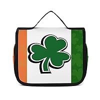 Irish Flag with Shamrock Pattern Toiletry Bag Hanging Wash Bag Travel Makeup Bag Organizer Cosmetic Bag for Women Men