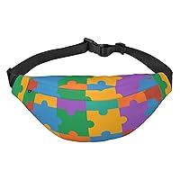 Colorful Puzzle Pieces Belt Bag for Men Fashionable Crossbody Fanny Pack for Women Waist Bag with Adjustable Strap