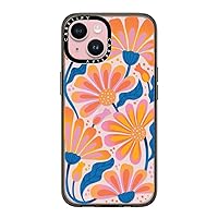 CASETiFY Compact Case for iPhone 15 [2X Military Grade Drop Tested / 4ft Drop Protection] - Lazy Daisy - Clear Black