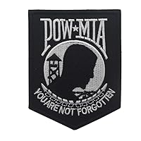 POW MIA You are Not Forgotten Embroidered Patches Motorcycle Biker Vest Jacket Sew On Morale Vietnam,Military Shield Emblem(Style A)