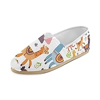 Unisex Shoes Colorful Alpaca Cactus Casual Canvas Loafers for Bia Kids Girl Or Men