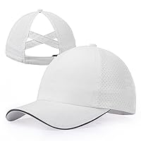 Girls Criss Cross Ponytail Hat Reflective Baseball Cap Kids Lightweight Quick Drying Outdoor Mesh Sports Hat Age 7-12
