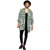 African Men Coats Ankara Print Lightweight Casual Jackets Dashiki Outwear Wax Cotton Dress Shirt