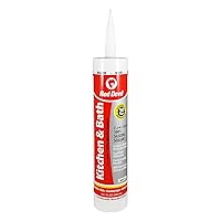 Red Devil 0836 Kitchen & Bath Low Odor 100% Silicone Sealant, A Water-Resistant Adhesive For Creating A Protective Barrier Against Moisture, 10.1 oz. Tube, White, 1-Pack