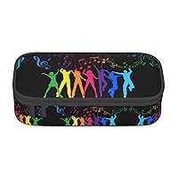 Pencil Case, Zipper Big Capacity Dance With Music Print Pen Case With Office Supplies - 8.3x3.7x2.0 Inches