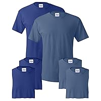 Hanes mens 5.2 oz. ComfortSoft Cotton T-Shirt (5280) DEEP ROYAL/DENIM BLUE-3PK