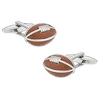 Men's Football Cufflinks with Presentation Gift Box in Brown American Football Sports Fans