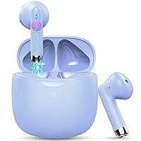 Wireless Earbuds, Bluetooth 5.3 Headphones in Ear with Noise Cancelling Mic, Earbuds Stereo Bass, IP7 Waterproof Sports Earphones, 32H Playtime USB C Charging Ear Buds Purple for Android iOS