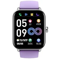 Smart Watches for Women, 1.8 Inch Fitness Tracker Watch with Bluetooth Call, Text Reminder & Alexa, Heart Rate/SpO2/Sleep Monitor, IP68 Waterproof Smartwatches for Android iOS Phone (Purple)