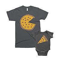 Threadrock Pizza Pie & Slice - Dad Baby Toddler Son Daughter Matching Shirts Set