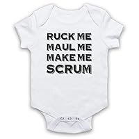 Unisex-Babys' Ruck Me Maul Me Make Me Scrum Funny Rugby Slogan Baby Grow
