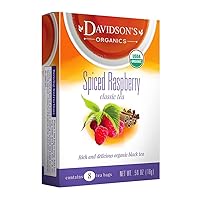 Davidson's Organics, Spiced Raspberry, 8-count Tea Bags, Pack of 12