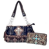 Texas West Women's Cross Flower Shoulder Handbag Wallet in 6 colors