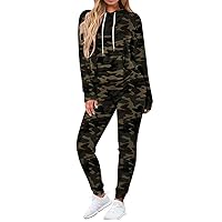 Fixmatti Women Pullover Hoodie Pockets Sweatpants Sport Jogger Sweatsuit